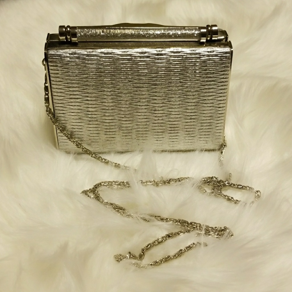 🔴 Silver Evening Bag Clutch